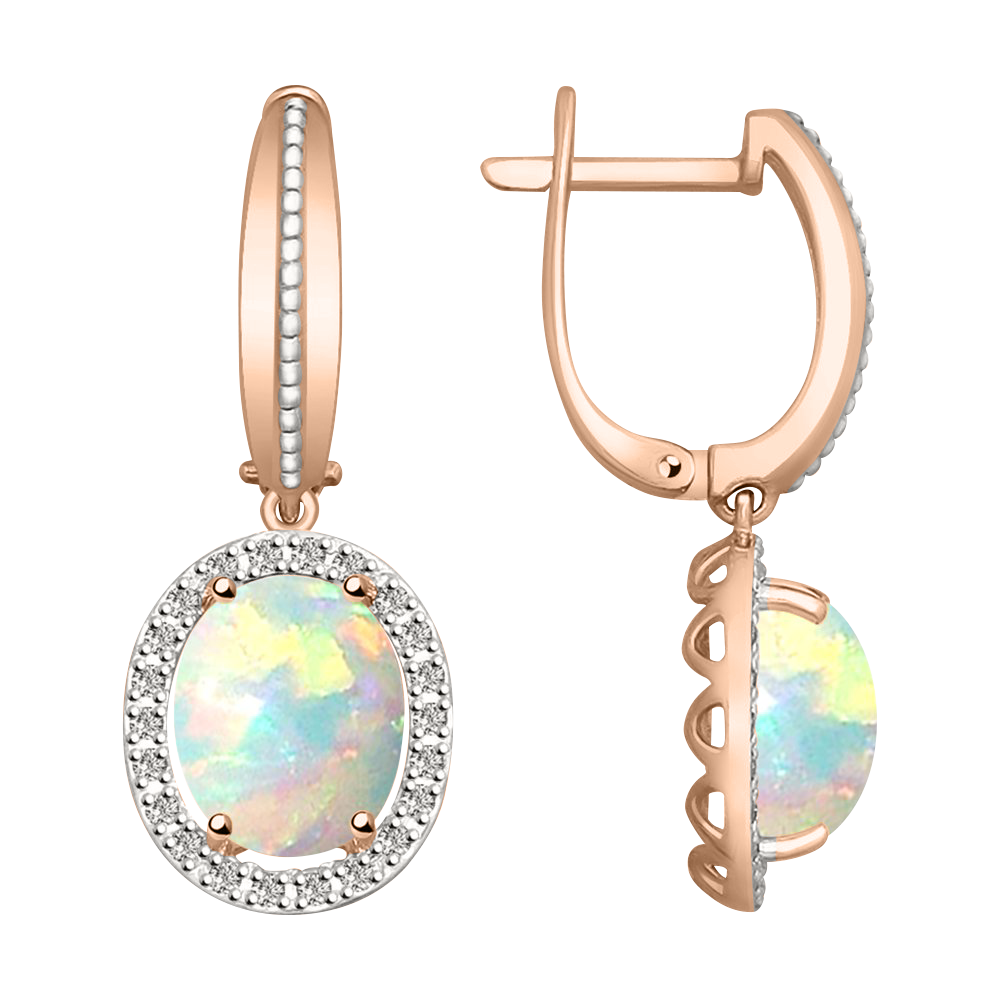 Ohrhänger mit Opal und Brillanten