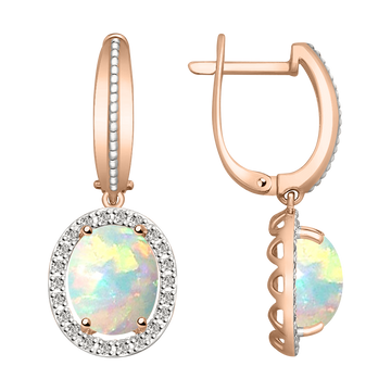 Ohrhänger mit Opal und Brillanten