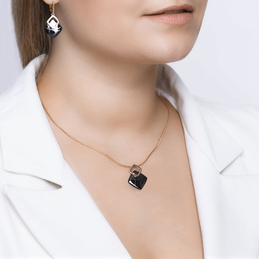 Anhänger mit Brillant schwarze Keramik 3