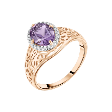 Damenring mit Amethyst und Zirkonia