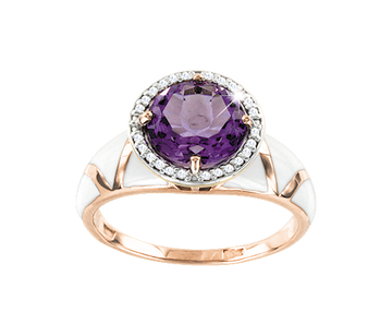 Damenring mit Amethyst und Zirkonia