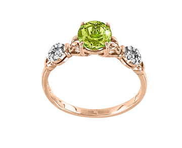 Damenring mit Chrysolith und Zirkonia