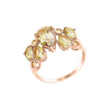 Damenring mit Swarovski Zirkonia und Topas Swarovski