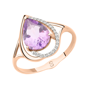 Damenring mit Amethyst und Zirkonia