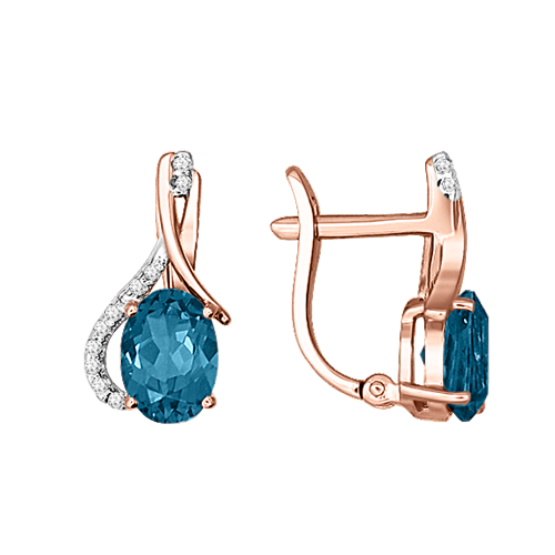Ohrhänger mit London Blue Topas und zirkonia