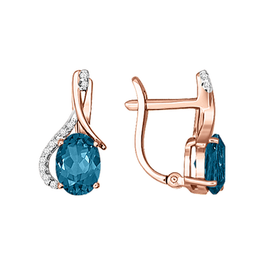 Ohrhänger mit London Blue Topas und zirkonia