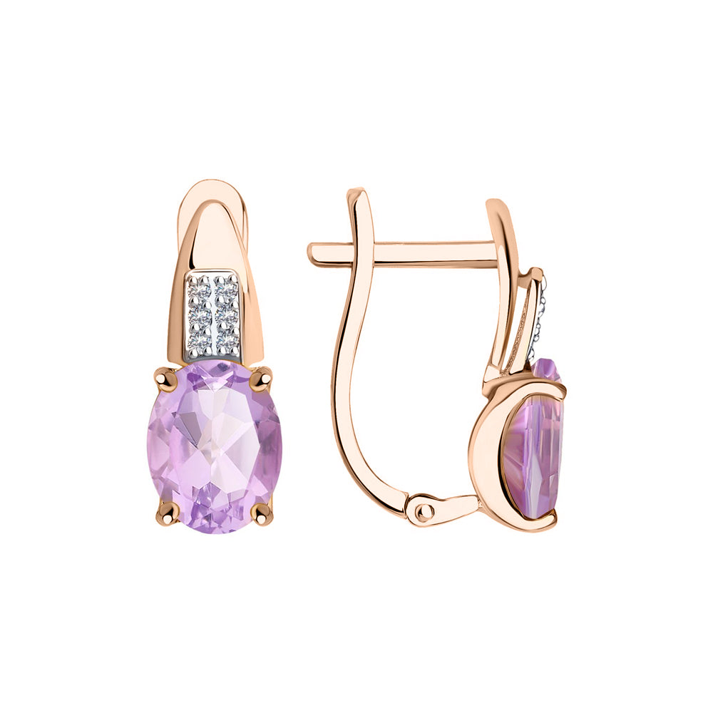 Ohrhänger mit Amethyst und Zirkonia