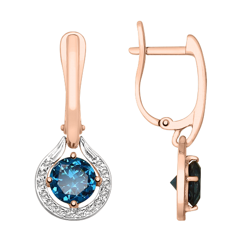 Ohrhänger mit London Blue Topas und Zirkonia