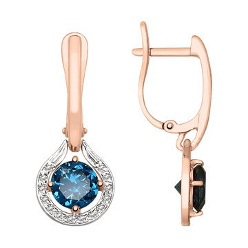 Ohrhänger mit London Blue Topas und Zirkonia