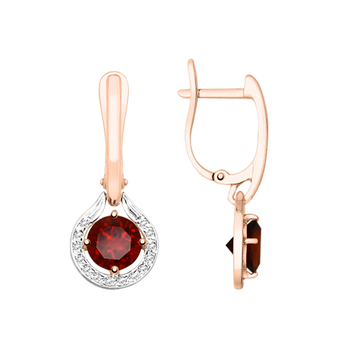 Ohrhänger mit Granat und Zirkonia