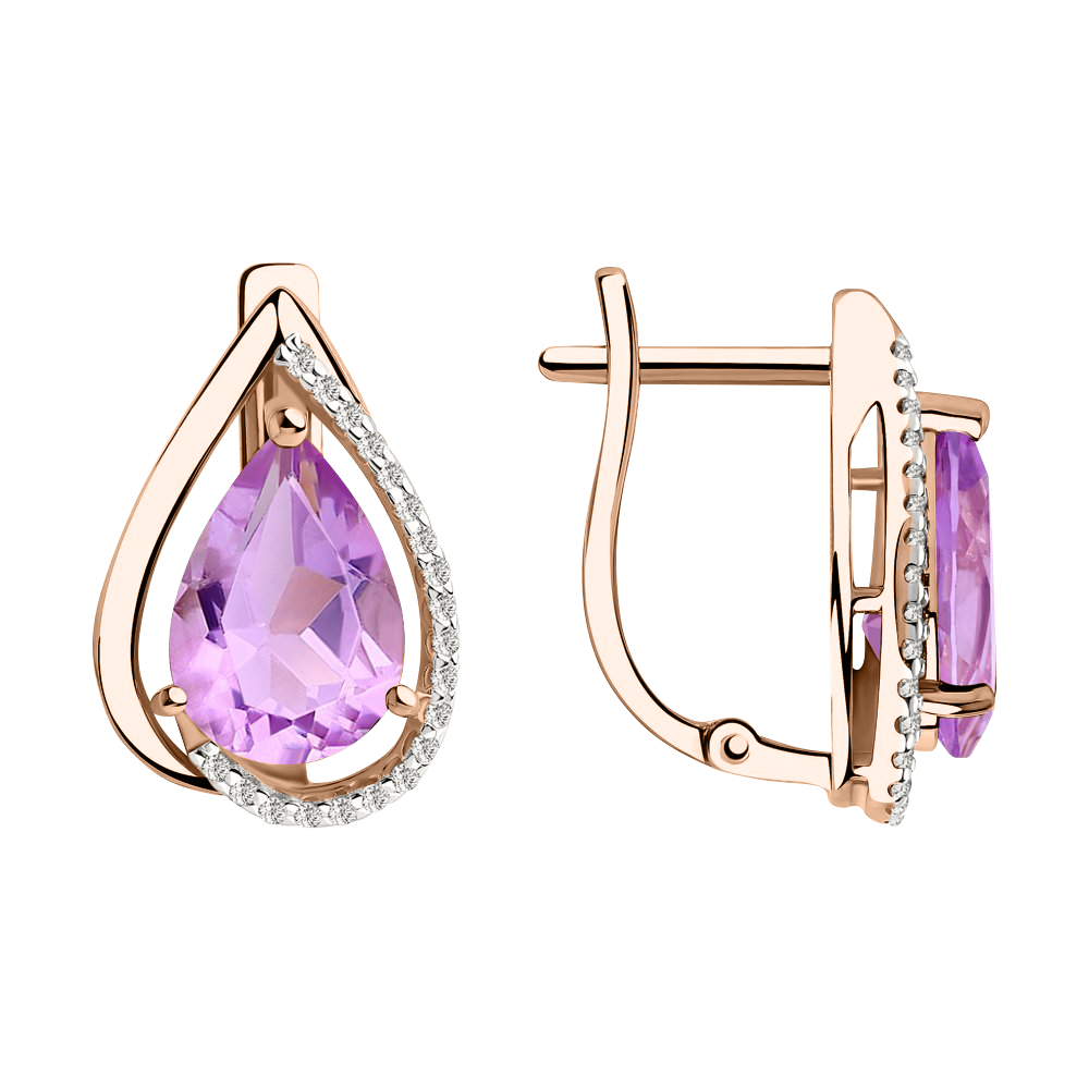 Ohrhänger mit Amethyst und Zirkonia