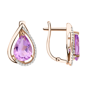 Ohrhänger mit Amethyst und Zirkonia