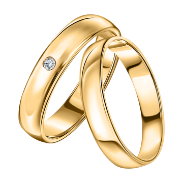 Trauringe Gelbgold mit Brillant