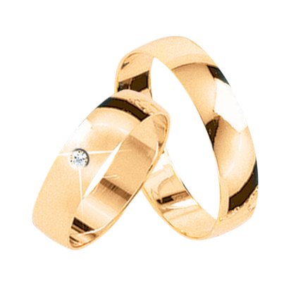 Trauringe Gelbgold mit Brillant