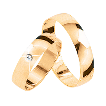 Trauringe Gelbgold mit Brillant