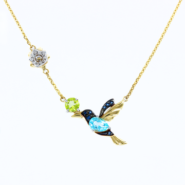 Collier mit Topas swiss, Chrysolith und Zirkonia