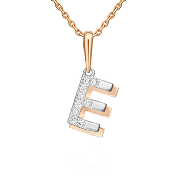 Buchstabenanhänger "E" mit Zirkonia