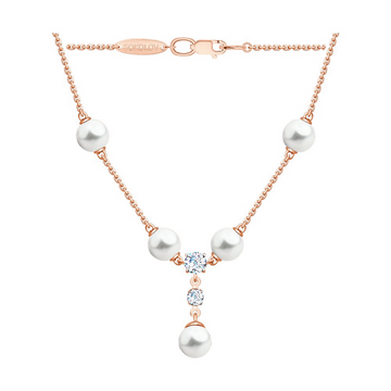 Collier mit Perlen und Zirkonia