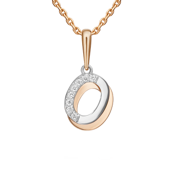 Buchstabenanhänger "O" mit Zirkonia