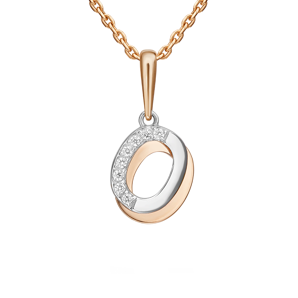Buchstabenanhänger "O" mit Zirkonia