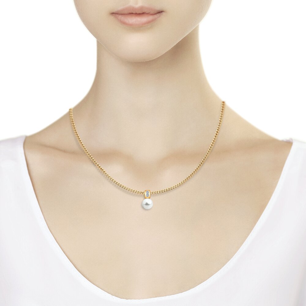 Anhänger mit Perle und Brillanten 2