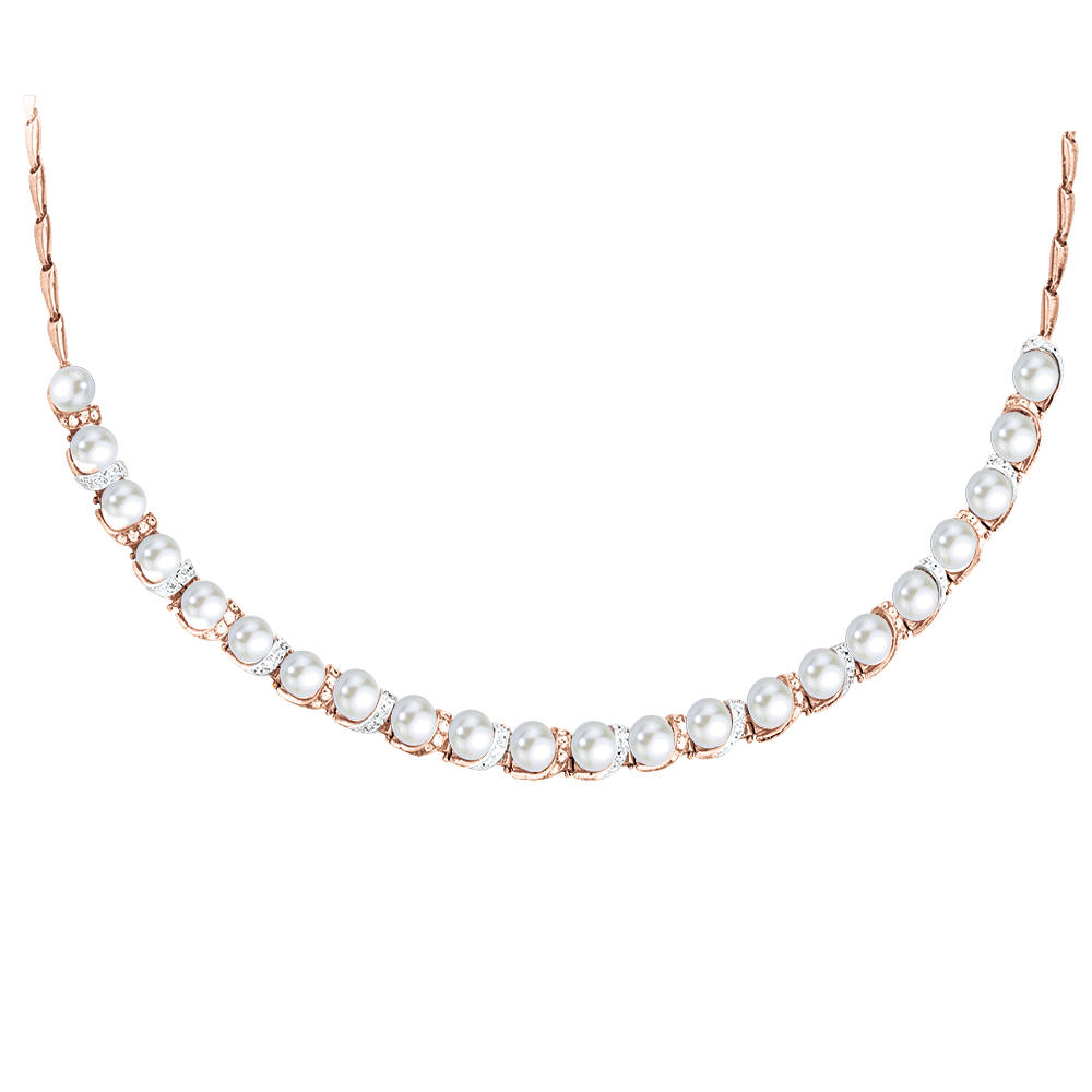Collier oder als Armband mit Perlen und Zirkonia 3