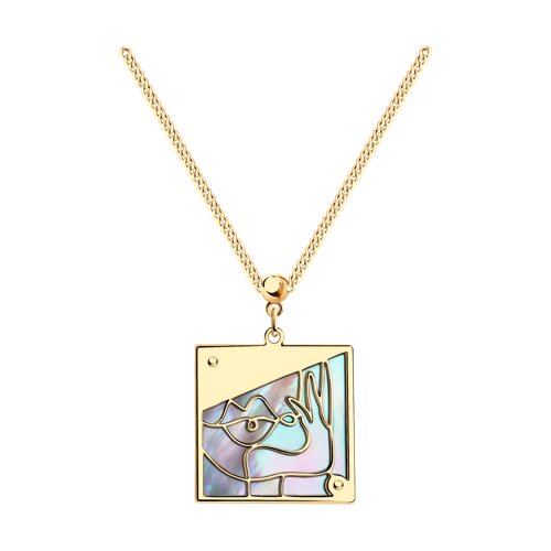 Collier vergoldet mit Perlmutt