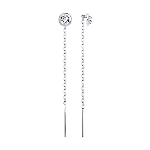 Ohrhänger als Durchzieher mit Zirkonia