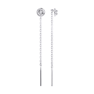 Ohrhänger als Durchzieher mit Zirkonia