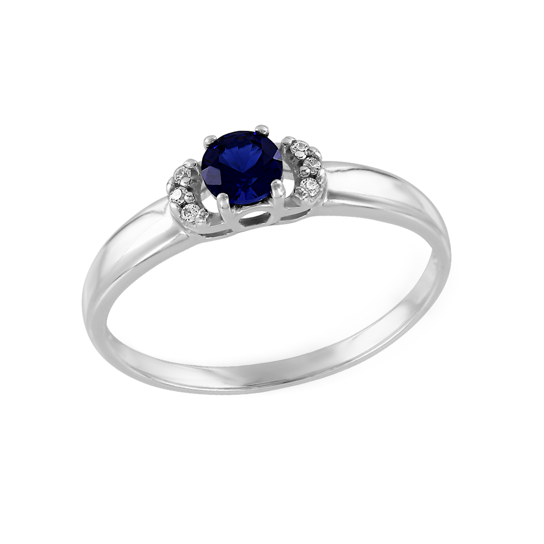 Damenring mit Saphir und Zirkonia
