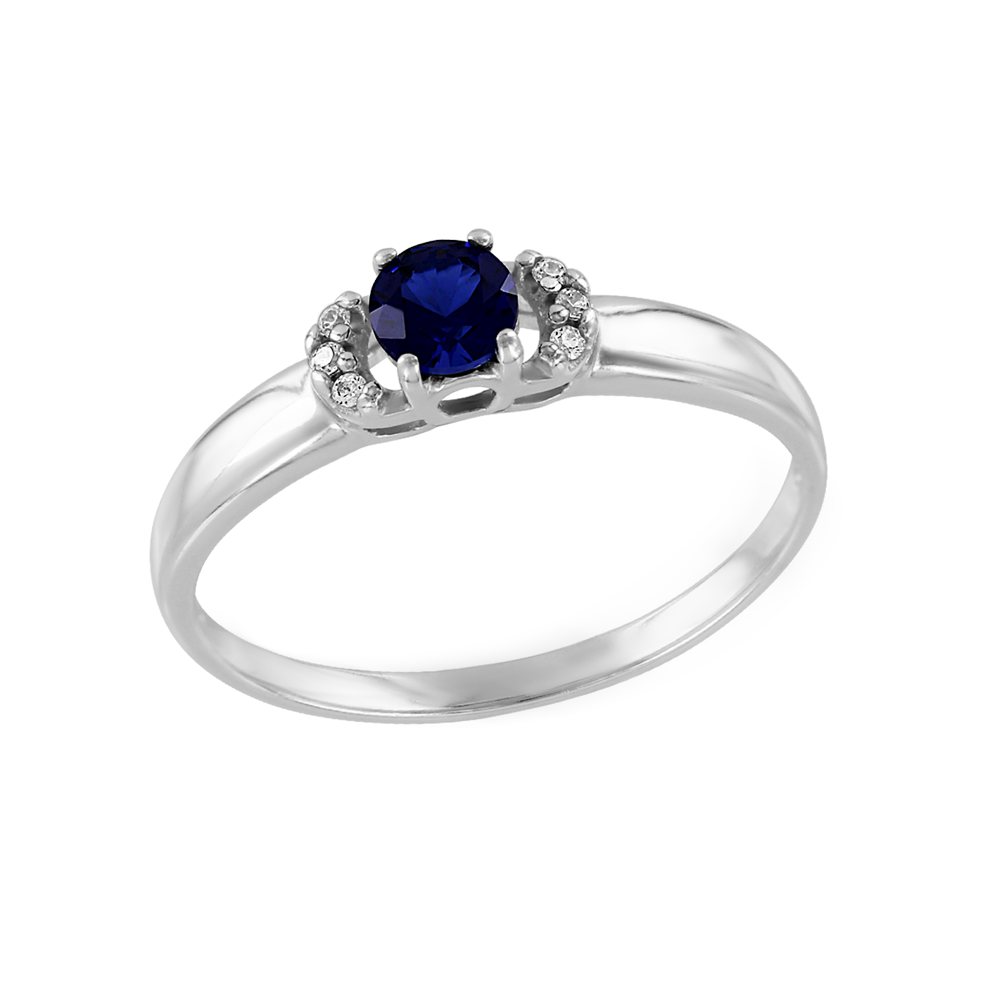 Damenring mit Saphir und Zirkonia