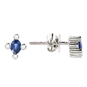 Ohrstecker mit Brillanten und Saphir
