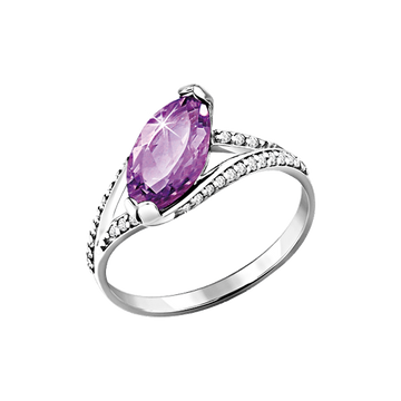 Damenring mit Amethyst und Zirkonia