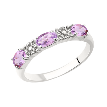 Damenring mit Amethyst und Zirkonia