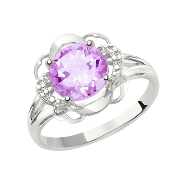 Damenring mit Amethyst und Zirkonia