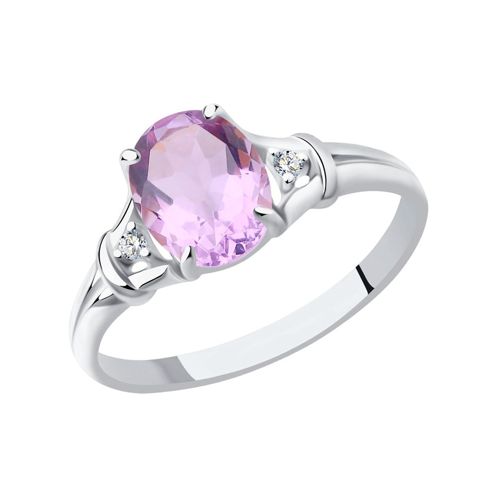 Damenring mit Amethyst und Zirkonia