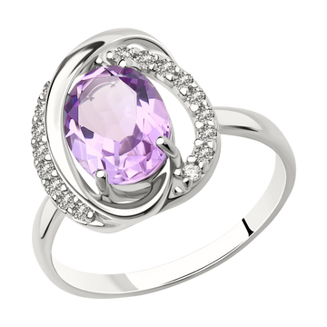 Damenring mit Amethyst und Zirkonia