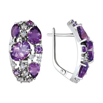 Ohrhänger mit Amethyst und Zirkonia