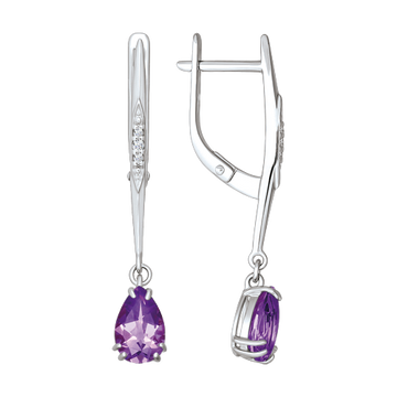 Ohrhänger mit Amethyst und Zirkonia