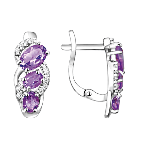 Ohrringe mit Amethysten und Zirkonia