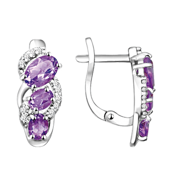 Ohrringe mit Amethysten und Zirkonia