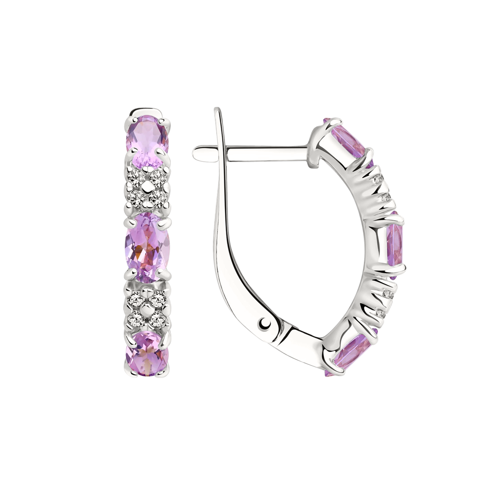 Ohrhänger mit Amethyst und Zirkonia