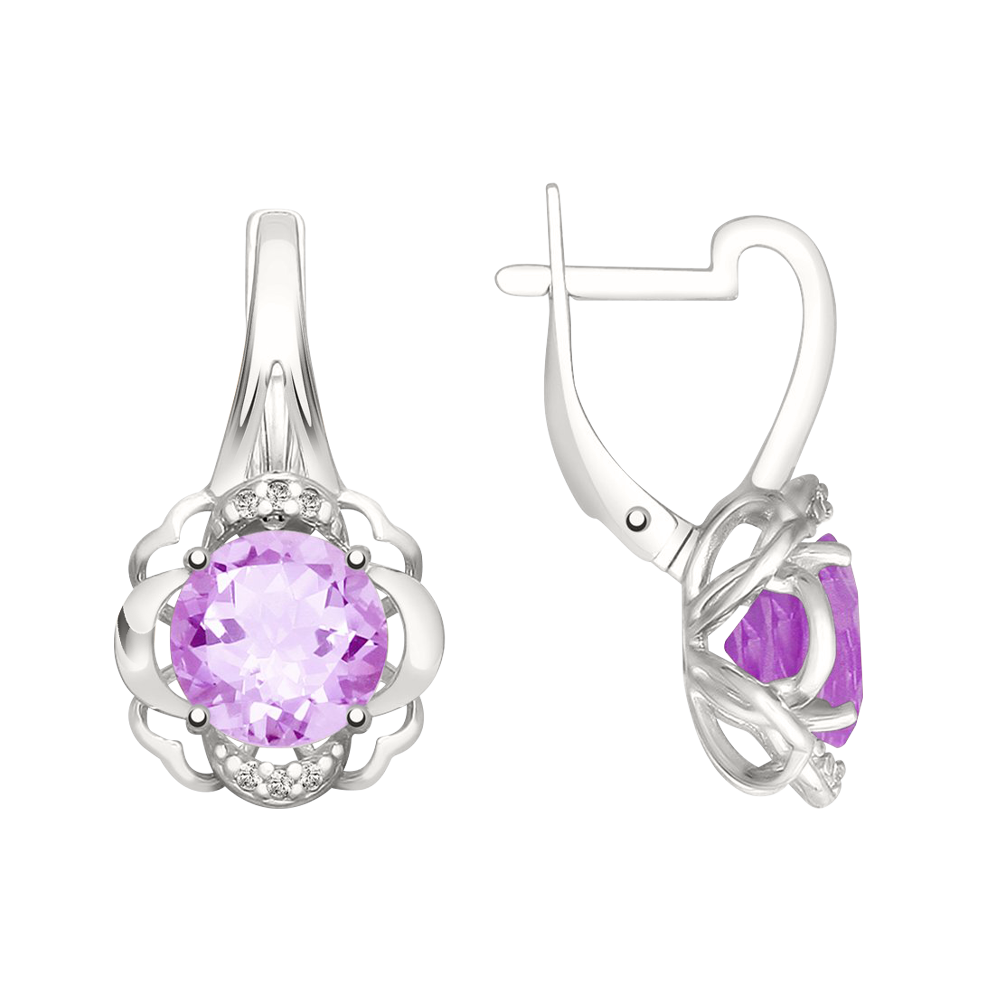 Ohrhänger mit Amethyst und Zirkonia