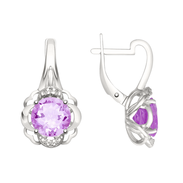 Ohrhänger mit Amethyst und Zirkonia