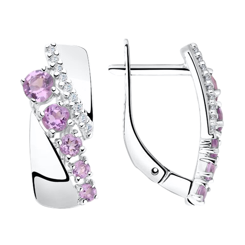 Ohrhänger mit Amethyst und Zirkonia