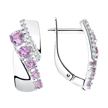 Ohrhänger mit Amethyst und Zirkonia