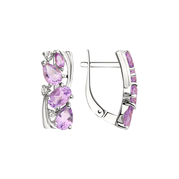 Ohrringe mit Amethysten und Zirkonia
