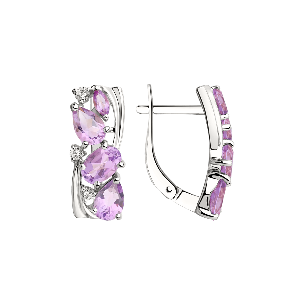 Ohrringe mit Amethysten und Zirkonia