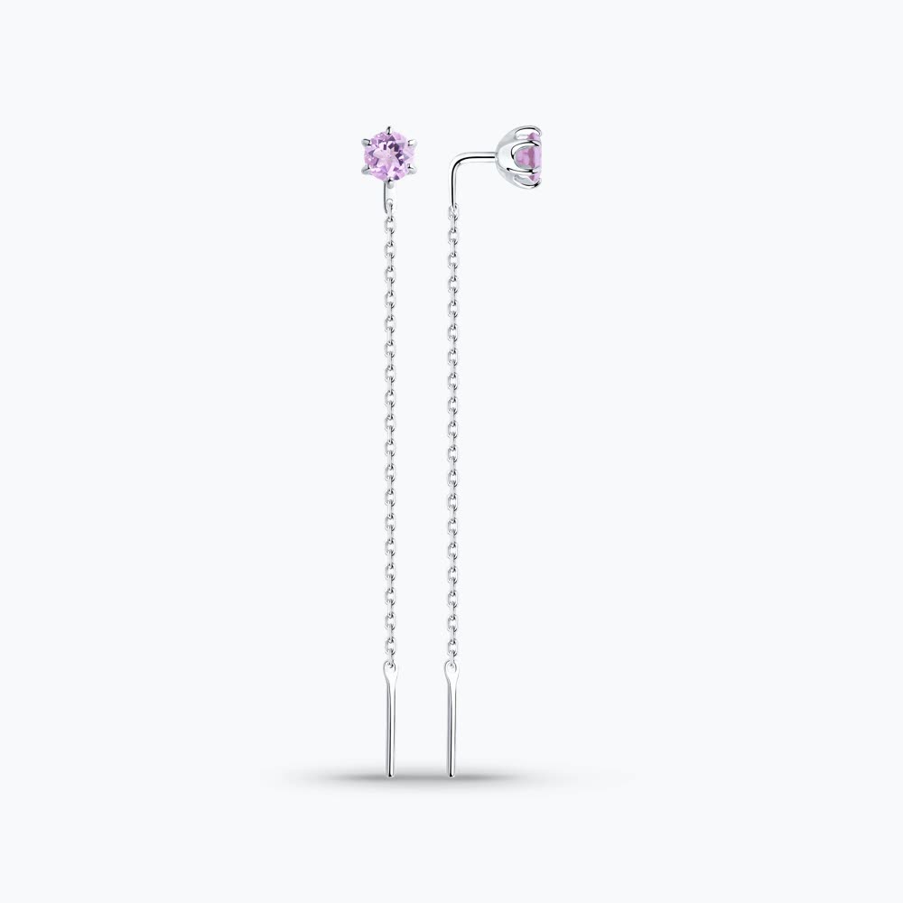Ohrhänger als Durchzieher mit Amethyst