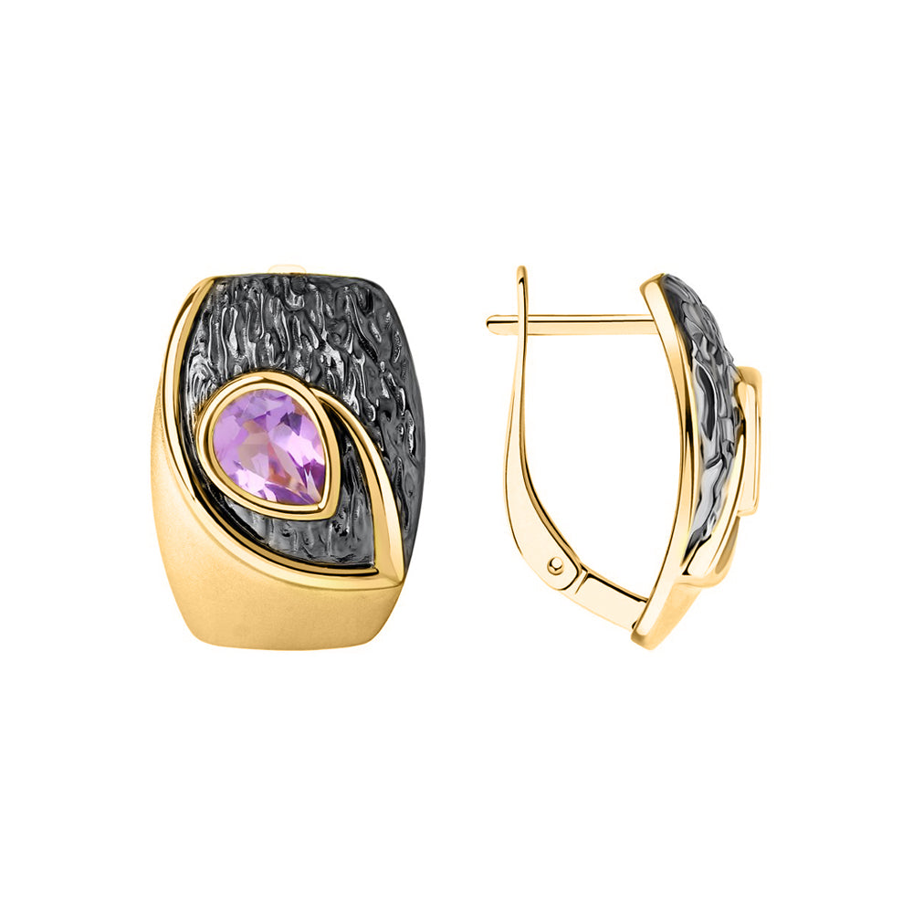 Ohrhänger mit Amethyst vergoldet